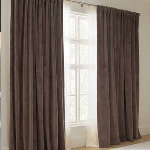 Two Pottery Barn Velvet blackout curtains (Cappuccino Brown) Two Panels